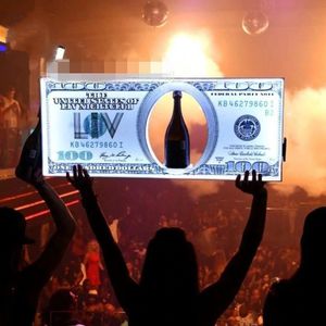 LED Luminous US 100 Dollar Bill Champagne Glorifier Display VIP Benjamin Bottle Apresentador para eventos Party Lounge Bar Nightclub