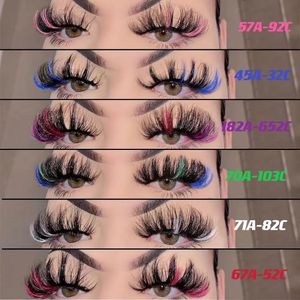 3D Mink Eyelash Color Fake Lashes Natural Long 25mm Colored Lash Eyelashes Party Makeup Kit Colorful False Eye Lashes 10 pairs