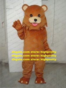 Brown Big Bigode Bear Doll Teddy Mascot Costume Mascotte adulto com pequenos olhos redondos pretos pequenos boca rosa No.1950