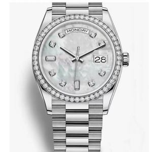 Mens Women Unisex Watch Pearl Dial Diamond Automatic Mechanical Movement Sapphire Glass Stainless Steel Men Lady Watches Male Wristwatches