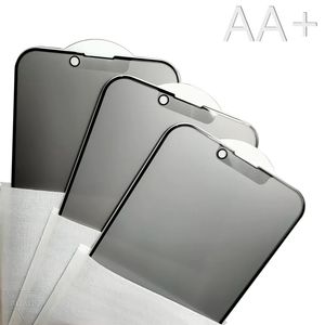 AA Matte privacidade protetor de tela borda brilhante AG vidro temperado para iphone15 14 13 pro max 12X8 Plus 7 Samsung S21