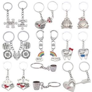 Key Rings I Love You Couple Keychain Heart Shaped Letters Rabbit Frog Cups Chain Animal Ring For Lovers Best Friends Chains Drop Deli Smtsv