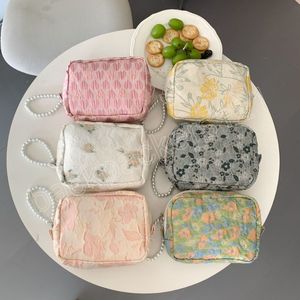 Женщины моды Flower Make Up Storage Travel Cosmetic Bag Summer Floral Small Fresh Swee Wame Sumbag Sambag Сумки для туалетных принадлежностей