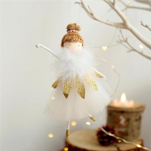 Juldekorationer 1st Dekoration Angel Doll Toy Hanging Pendant Tree Fir Home Year Hogar Gifts