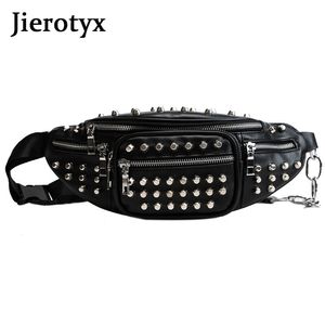 Waist Bags JIEROTYX Sexy Rivets Packs Fanny Purse Chest Travel Cashier Belt Women Hip-hop Rock Punk 221105