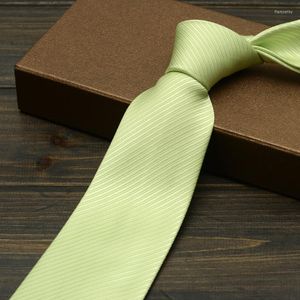 Bow Ties High Quality Men's 2022 Vestidos Business Wedding Necktie Male Dress Gravata Solid Color Slim 8CM Tie For Men Gift Box