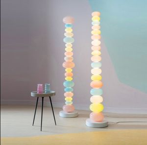 Candy String Rainbow LED Floor Lamp Nordic Novelty Glass Floor Light For Children Living Room Bedroom Vertical Lighting Fixtures