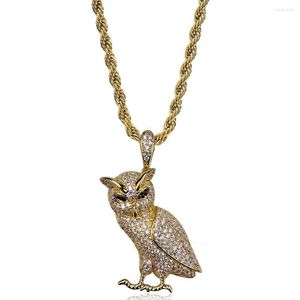 Pendant Necklaces Iced Out Zircon Animal Necklace Jewelry Gold Silver Copper Material Bling CZ Men's Hip For Women