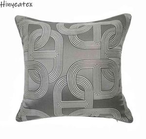 Geometría contemporánea Cadena de gris oscuro Ellipse Sofá Diseñador de silla Pipping Decoración de la cubierta del cojín de la almohada del hogar 45x45cm 210904324246