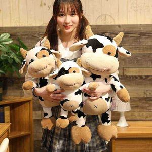 Красивая 3065 см плюшевые игрушки для крупного рогатого скота Красивое моделирование молоко корова плюшевая куколка мягкая подушка для подарков на день рождения детей J220729