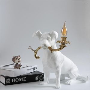 Table Lamps Resin Dog Desk Lamp Creative Home Animal Decoration Living Room Bedroom Birthday Gift Accessories