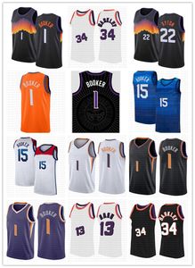 2022 Devin Booker Chris Paul Basketball Jersey Herren Shirts Mesh DeAndre Ayton Steve Nash Charles Barkley Vintage 15 1 3 22 13 34 Jer