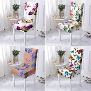 Chair Covers Beautiful Butterfly Cover Dining Room Chaise Lounge Black Home Furniture Stool