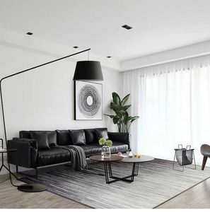 Lâmpadas de chão Lâmpada de metal moderna Big Light Living Room Quarto E27 Iluminação preta