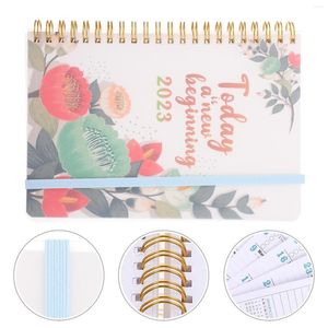 Planner Book notebook mensal semanal Diário no bloco de notas espiral calendário jornal acadêmico Planejamento Inglês Bobina 2024