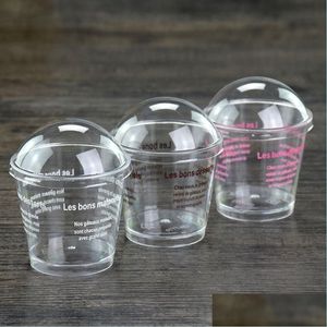 Loucaria de jantar descartável Tiramisu Bolo de sobremesa Copo descartável Pudim Mousse Sce Cream Cups com molde de tampa Droga de plástico transparente Hs Dhsuj