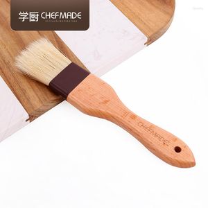 Baking Tools Kitchen Accessories Pig Hair Pastry Brush Multifunction Food Grade BBQ Cake Brushes Basting Wooden Handle Portable