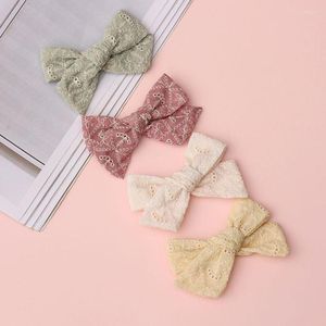 Hair Accessories Baby Bows Doboi Girls Clips Cotton Linen Handmade For Solid Color Boutique