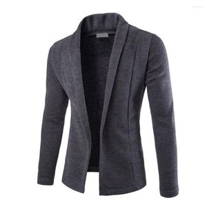 Herrjackor Business Jacka Lapel långärmad Slim Fit Cotton Blend Men Coat Solid Color Turn-Down Collar All-Matched