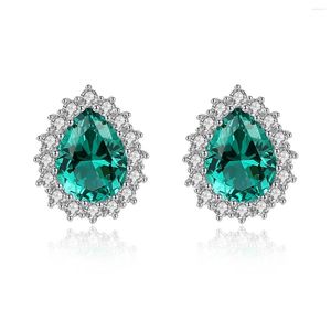 Stud Earrings UMCHO 925 Sterling Silver Personality Women's Waterdrop Gemstone Fashion Simple High Jewelry