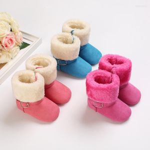 Botas de inverno neve bebê 3 coloras de alto teto quente fofo cotton de castton solo solo solo nascida infantil sapatos de criança
