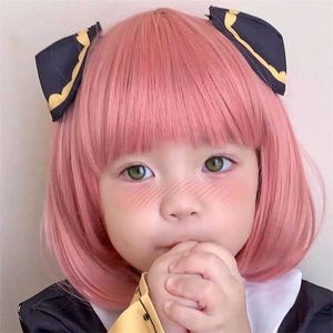 Saç dantel perukları Dithering Tap ve Children's Wig's Puffy Saç Korece Versiyon Qi Bangs Bobo Kısa Düz Peruk Headgear