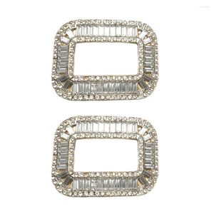 Anklets 2x Rhinestone Crystal Shoes Buckle Clips For Bridal Wedding Decoration