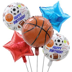 Styled Rugby Baseball Aluminium Film 5-Piece Balloon World Cup Footbuled Party Decorative Balloon DA7D