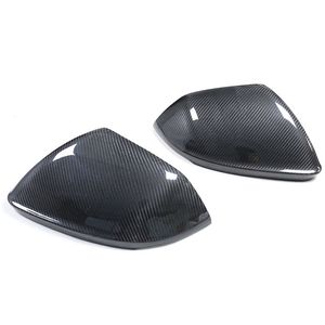 Car Mirror Cover Caps for Audi Q8 RSQ8 Carbon Fiber Rearview Side Wing Shell