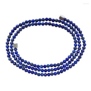 Strand Afganistan Niebieski naturalny lapis lazuli elipsa kamienna bransoletka fasetowane koraliki klejnoty bransoletki dla kobiet mężczyzn prezenty biżuteria