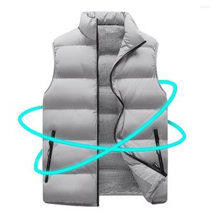 Men s Vests Men Vest Super Soft Coat Solid Color Fluffy Filling Pockets Coldproof