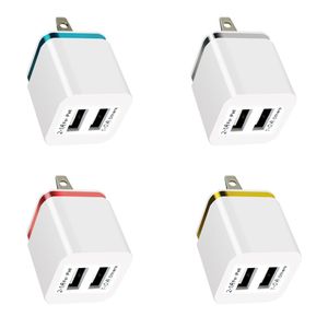 Adaptador AC Universal 5V 2.1A 1A Dual USB Wall Charger US Plug Home Travel Power Adapter For Samsung Xiaomi LG