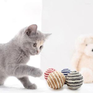 Cat Toys 3pcs Pet Sisal Halat Dokuma Top Teaser Oynatma Dokuma çiğneme çıngırak çırpma Chat Catch Interactive Toy