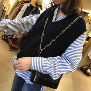 2022 Spring New Loose Vests Oversize Pullover V Neck Sweater Vest Women Winter Knitted Sweater Sleeveless Warm Sweaters Casual