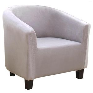 Chair Covers Plush Elastic Coffee Sofa Cover Solid Color Leisure Stretch Bathtub Armchair Seat Protector Washable Slipcover