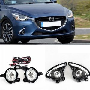 Car Clear Front Bumper Fog Lights Driving Lamps assembly kit Replacement For Mazda S