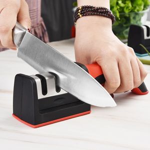 Knife Sharpener Handheld Multi-function 3 Stages Type Quick Sharpening Tool With Non-slip Base Kitchen Knives Accessories Gadget