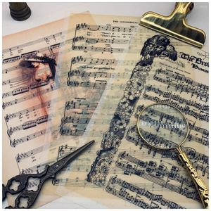 Carta da regalo Vintage Vellum Music Note Paper Pack Pad DIY Craft Scrapbooking Junk Journal Happy Planner Decorativo