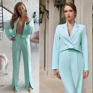 Candy Color Red Carpet Fashion Women Pants Suits 2 штуки Slim Fit Prom Evening Party Wear Blazer Flazer наборы брюки