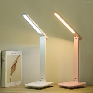 Table Lamps Foldable LED Stand Desk Lamp Phone Holder Base Rechargeable Touch Switch 9W Dimmable Study Student Work Office