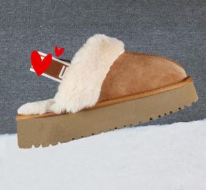 Australien klassisk helt ny mini -plattform stövlar designer kvinna tjock botten ankel varm päls snö boot australisk fluffig fuzz mule tazz tozzs