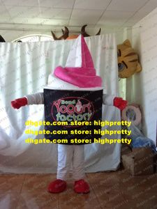 Mascot yogurt surgelato yogurt mascotte costume gelato gelato gelaio cartone animato per adulti cabaret cabaret qualcuno all'interno di zz7965