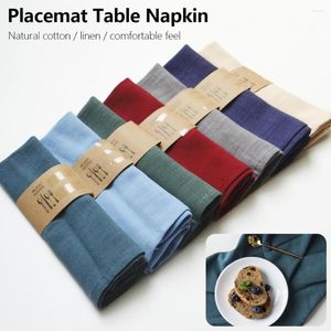 2022 new fashion Table Mats 40x30cm Napkins Cotton Linen Placemat Kitchen Tea Towel Handkerchief Absorbent Dish Cleaning Towels Coasters Napkin