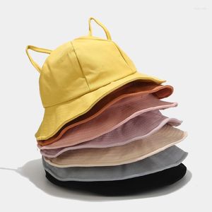 Berets Panama Eimer Hut Männer Frauen Nette Sommer Kappe Katze Ohren Bob Hip Hop Gorros Angeln Fischer Geschenk