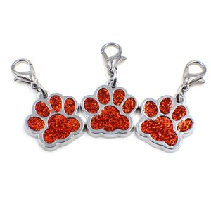 Bling Wiselanty Enamel Cat Dog Bear Paw Prints obrotowy homar klamrowa klawisza kluczyka w torbie biżuteria Making Pet Product ysj12