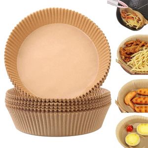 Disposable Air Fryer Parchment Paper Liners - 50pcs Natural Unbleached Baking Sheets