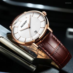 Armbandsur aesop original 2022 m￤n automatisk handledsklocka lysande mekaniska klockor kalender topp aff￤rsrelogio masculino