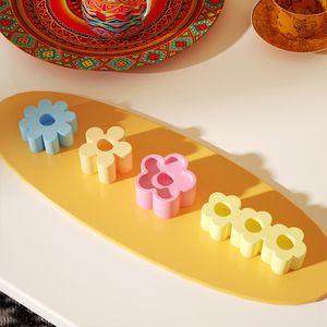 Candles Cute Flower Candle Holder Concrete Mold Handmade Silicone Cement Candlestick Mould DIY Home Decor Tool 221108