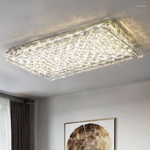 天井のライト長方形のクリスタルランプ導かれたシンプルなリビングルームの装飾的な光沢のある透明照明