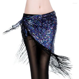 Stage Wear Fringe Belly Dance Hip Scarf Peacock Costume For Women Embroidery Sequins Dancing Scarves Sexy Belt